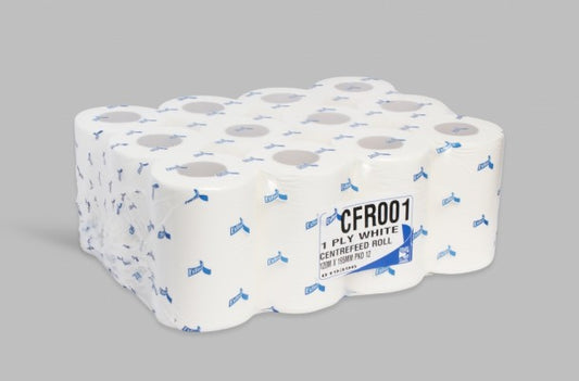 1ply White Mini Centrefeed Roll