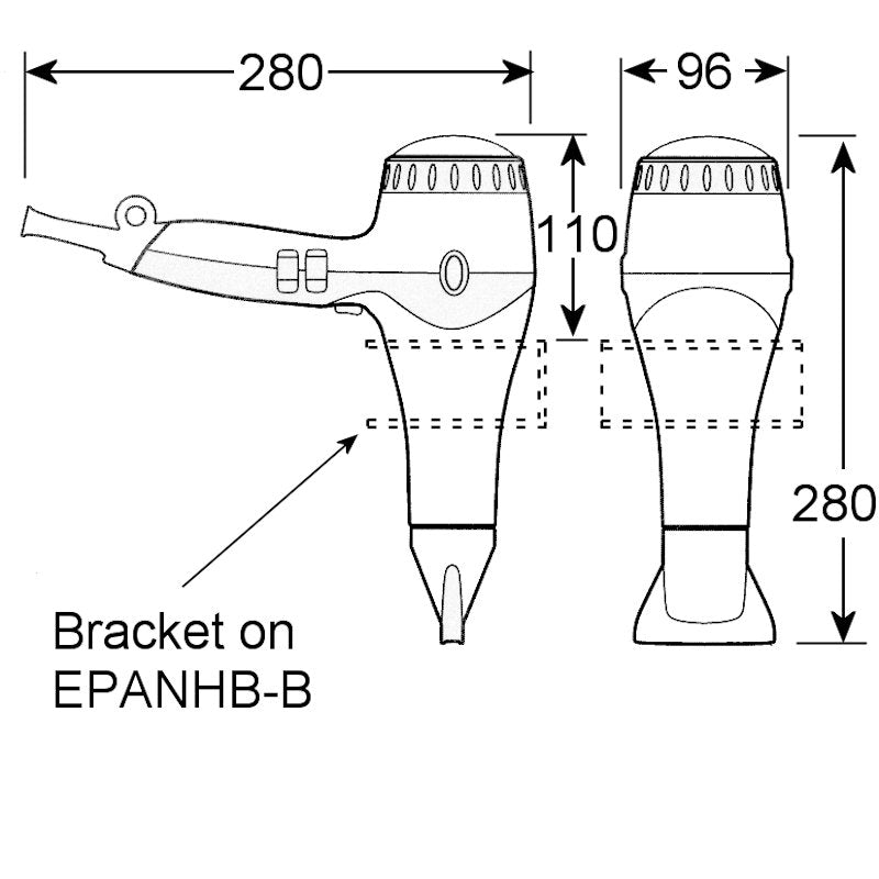 Valera Swiss Turbo 7000 With Wall Bracket dimensions