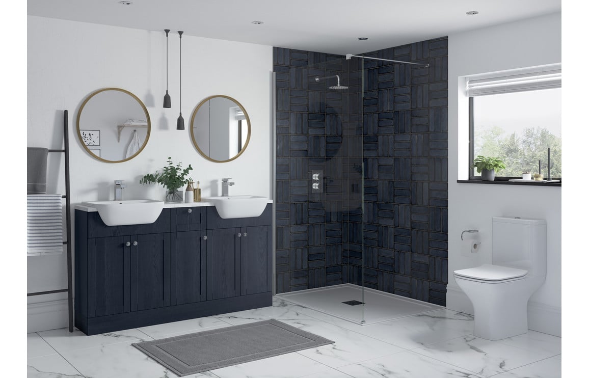 Badar 1542mm Basin WC & 1 Drawer 1 Door Unit Pack (RH) - Indigo Ash