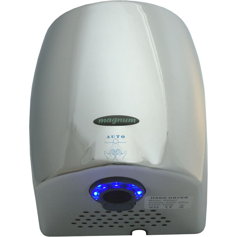 Magnum Blue Lightening Hand Dryer Brushed Chrome