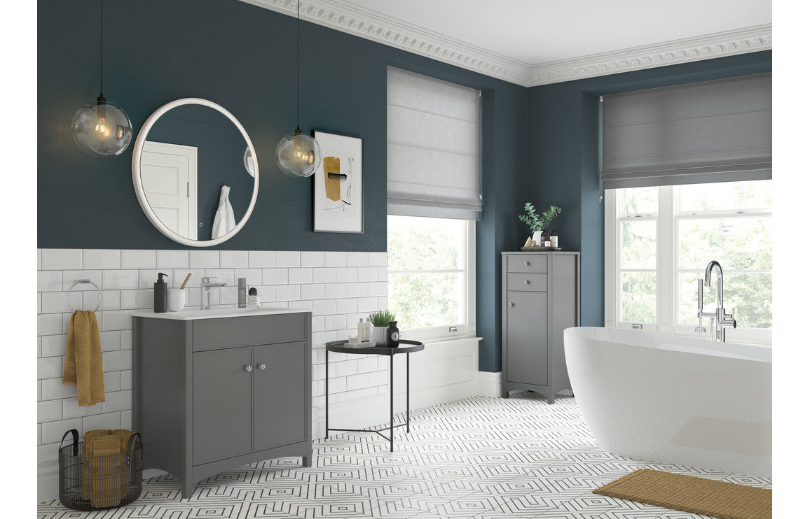 Lavana 550x550mm Round Mirror - Grey Ash