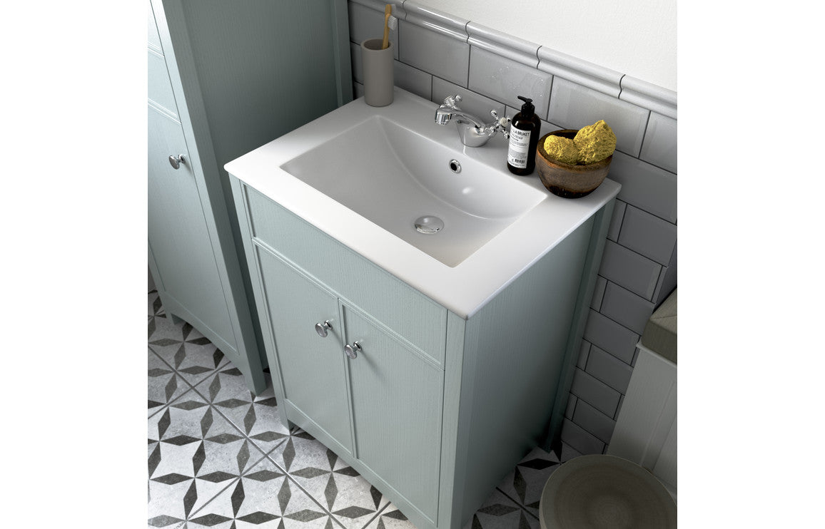 Lavana 550x550mm Round Mirror - Sea Green Ash