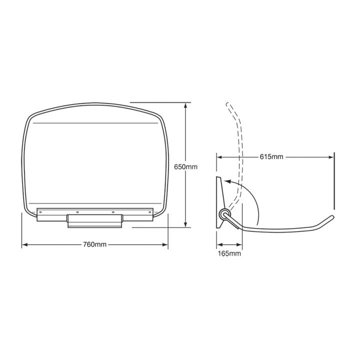 Stainless Steel Wall Mounted Baby Changing Unit Drawing
