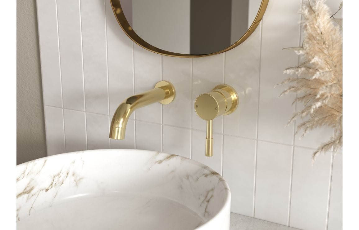 Lumos Basin Mixer & Waste - Brushed Brass