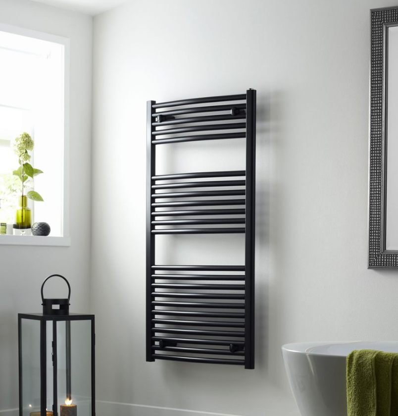 Platinum Black Straight Towel Radiator