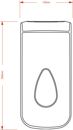 Modular 900ml Liquid Soap Dispenser Drawing