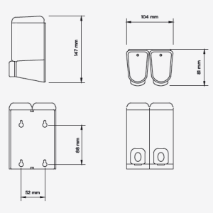 Platinum Dual Soap/Shower Dispensers 2 X 200ml
