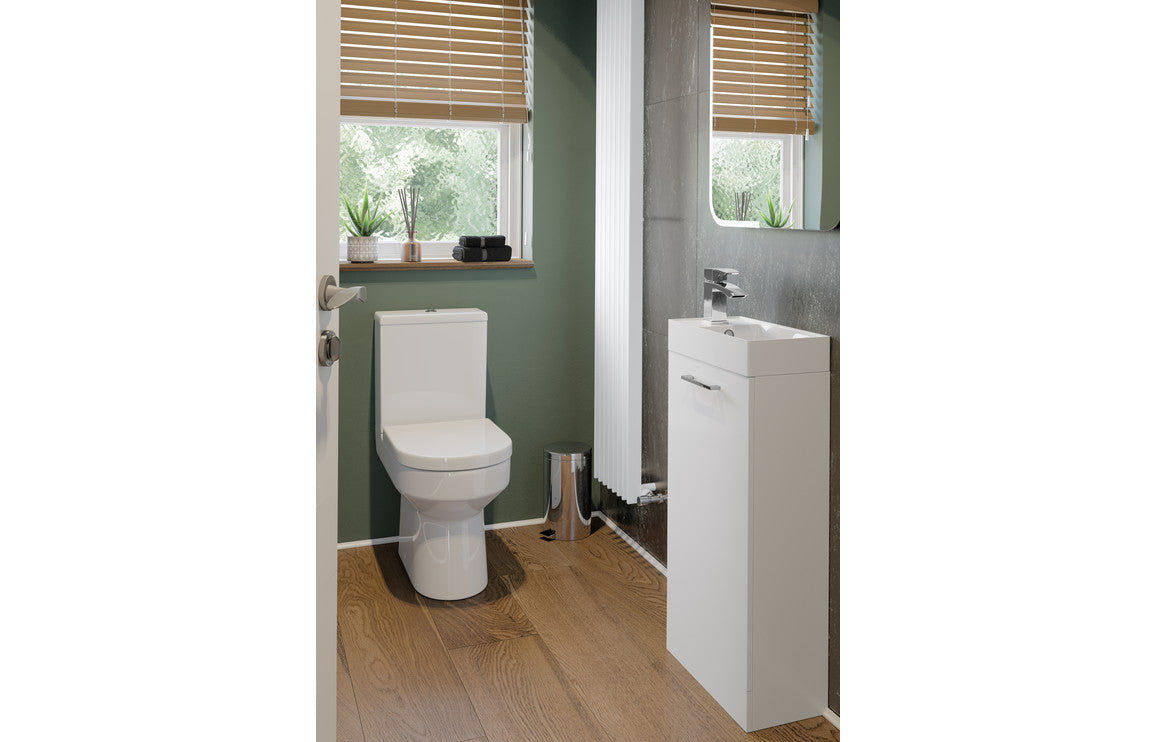 Vesta 350mm Floor Standing 2 Door Tall Unit - White Gloss