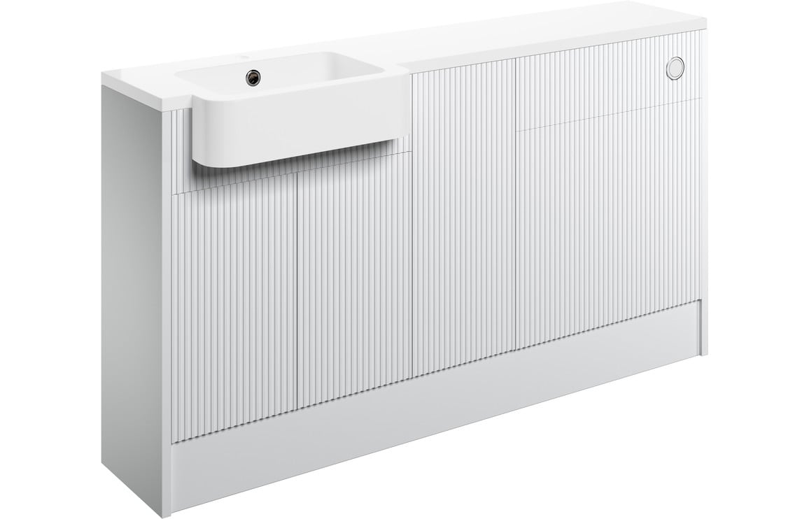 Tarak 1542mm Basin  WC & 1 Door Unit Pack (RH) - Matt White