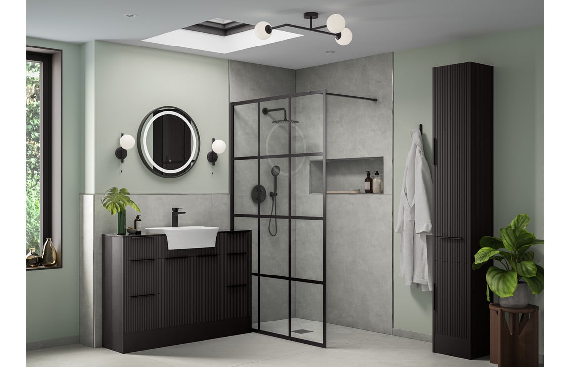 Tarak 1542mm Basin  WC & 1 Door Unit Pack (RH) - Matt Graphite Grey