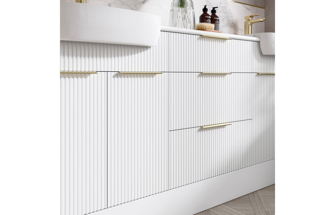 Tarak 1242mm Basin & WC Unit Pack (LH) - Matt White