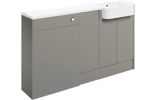 Venus 1542mm Basin  WC & 1 Door Unit Pack (LH) - Pearl Grey Gloss
