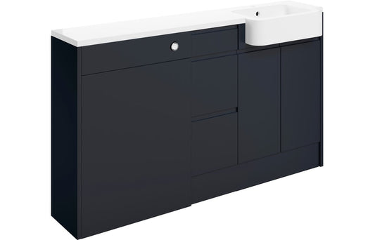 Venus 1542mm Basin  WC & 3 Drawer Unit Pack (LH) - Matt Indigo Blue