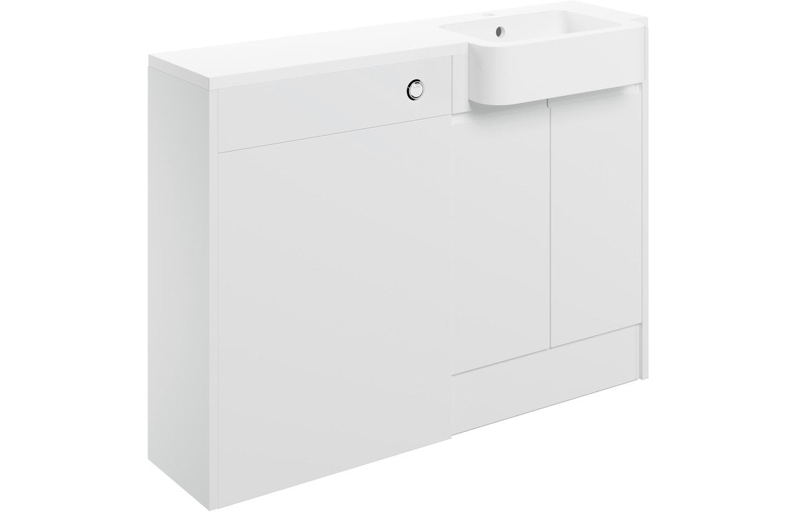 Venus 1242mm Basin & WC Unit Pack (LH) - White Gloss