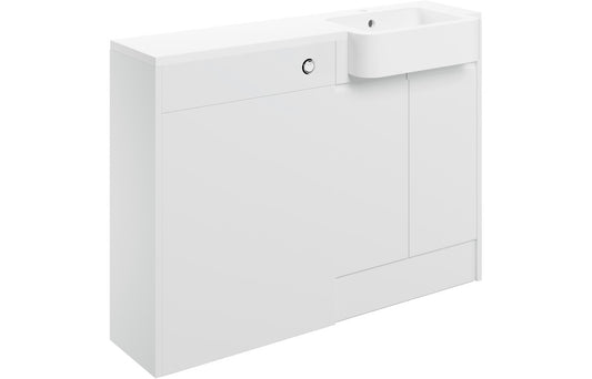 Venus 1242mm Basin & WC Unit Pack (LH) - White Gloss
