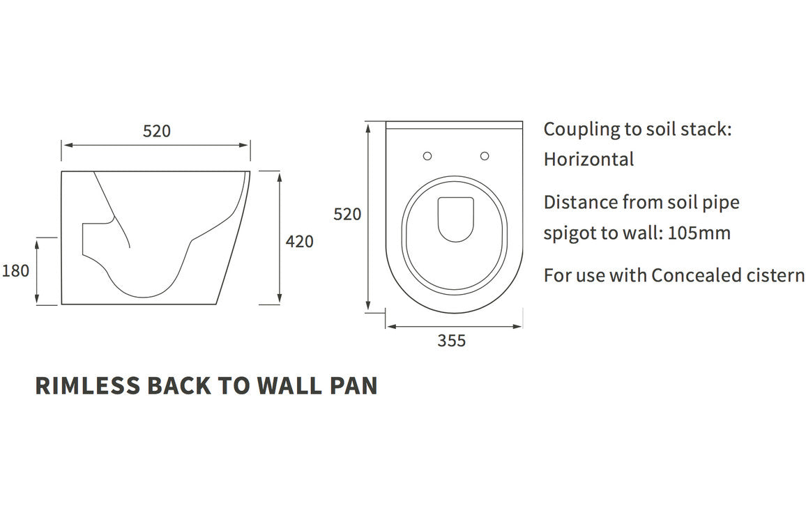 Cresida Rimless Back To Wall WC & Soft Close Seat