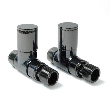 Platinum Round Straight Manual Radiator Valves Black Nickel