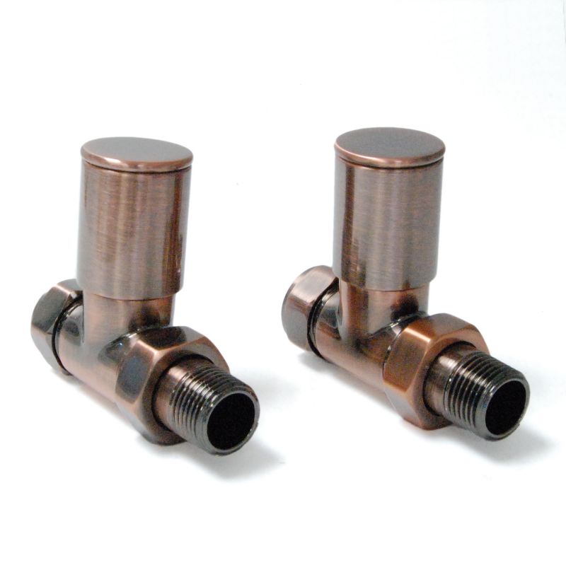 Platinum Round Straight Manual Radiator Valves