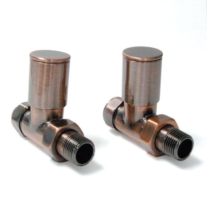 Platinum Round Straight Manual Radiator Valves