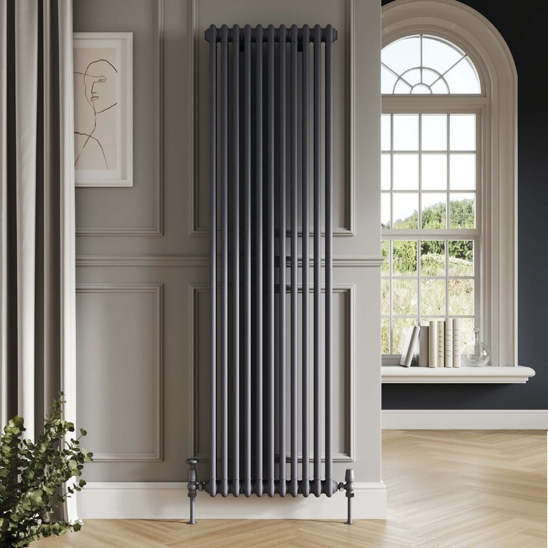 2 Column Vertical Designer Radiator 1800mm 
Anthracite