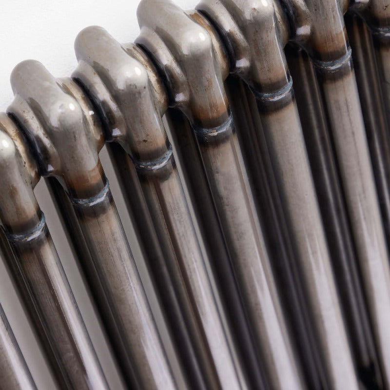 2 Column Vertical Designer Radiator Raw Metal 
Closeup