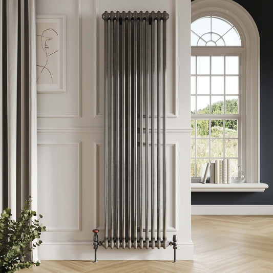 2 Column Vertical Designer Radiator Raw Metal 
