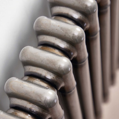 2 Column Horizontal Designer Radiator Raw Metal 
Close up