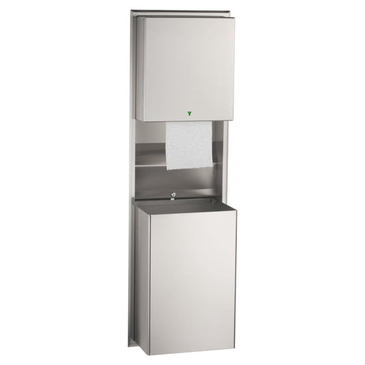 Bobrick Recessed Universal Towel Dispenser With 68L Waste Receptacle