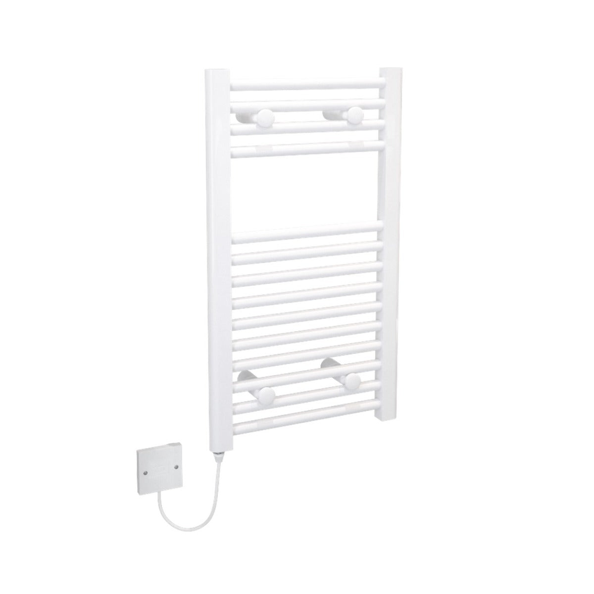 Kudox Straight Electric Towel Rail White Wall Mounted