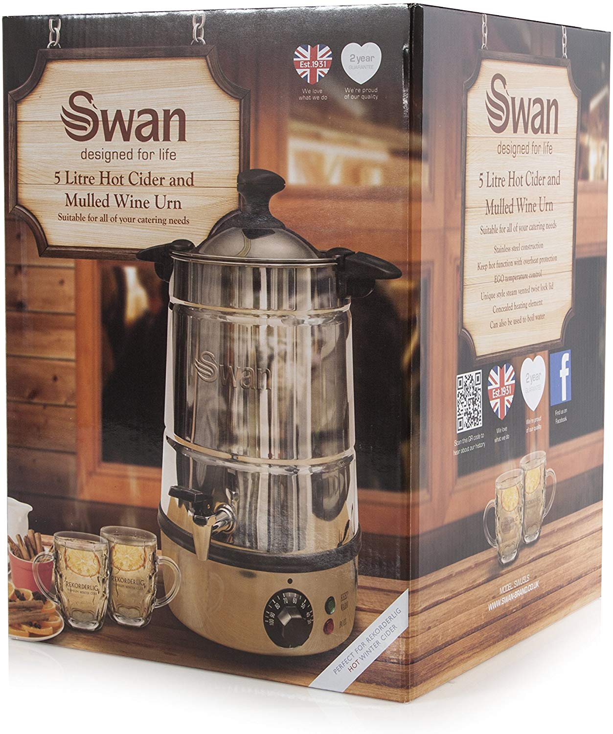 Swan 5 Litre Mulled Wine Catering Urn, SWU5L