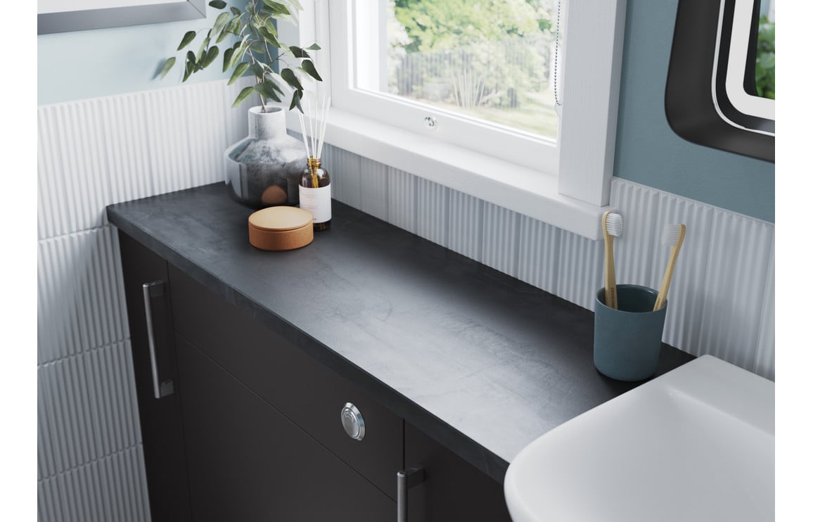 Atlas 1542mm Basin  WC & 1 Door Unit Pack (LH) - Matt Graphite Grey