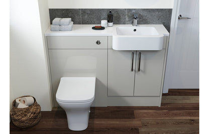 Atlas 1542mm Basin  WC & 3 Drawer Unit Pack (RH) - Light Grey Gloss