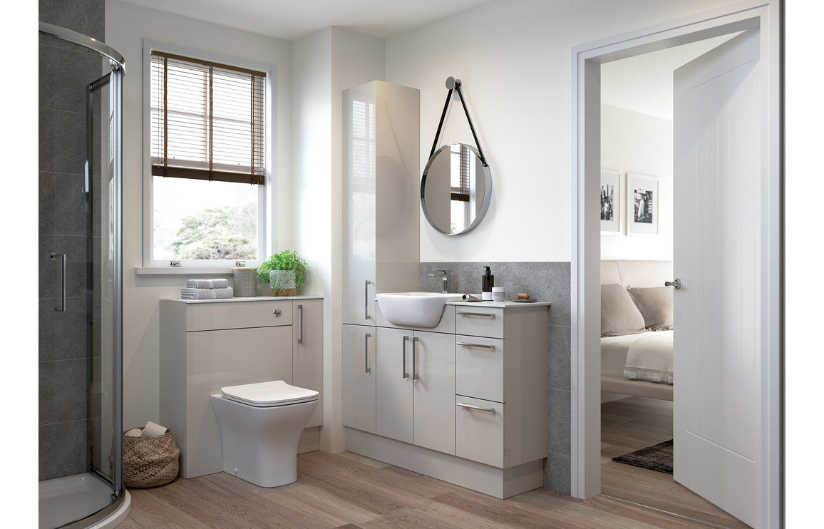 Atlas 1242mm Basin & WC Unit Pack (LH) - Light Grey Gloss
