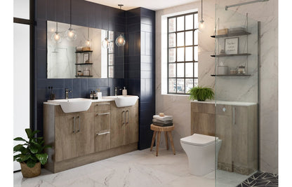 Atlas 1542mm Basin  WC & 3 Drawer Unit Pack (LH) - Nebraska Oak