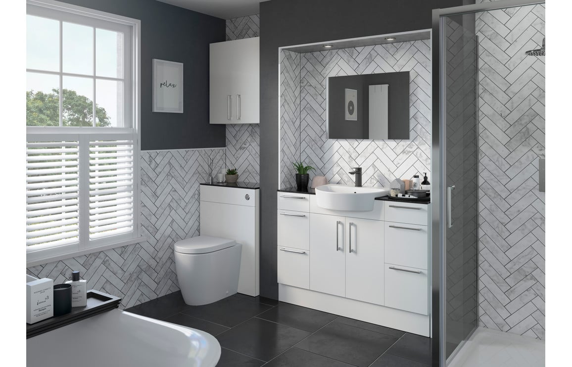 Atlas 300mm Base Unit - White Gloss