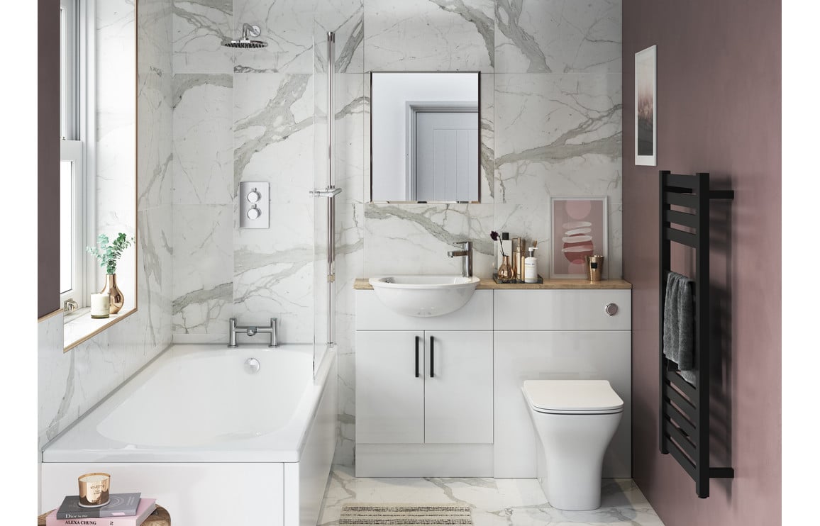 Atlas 200mm Slim Base Unit - White Gloss