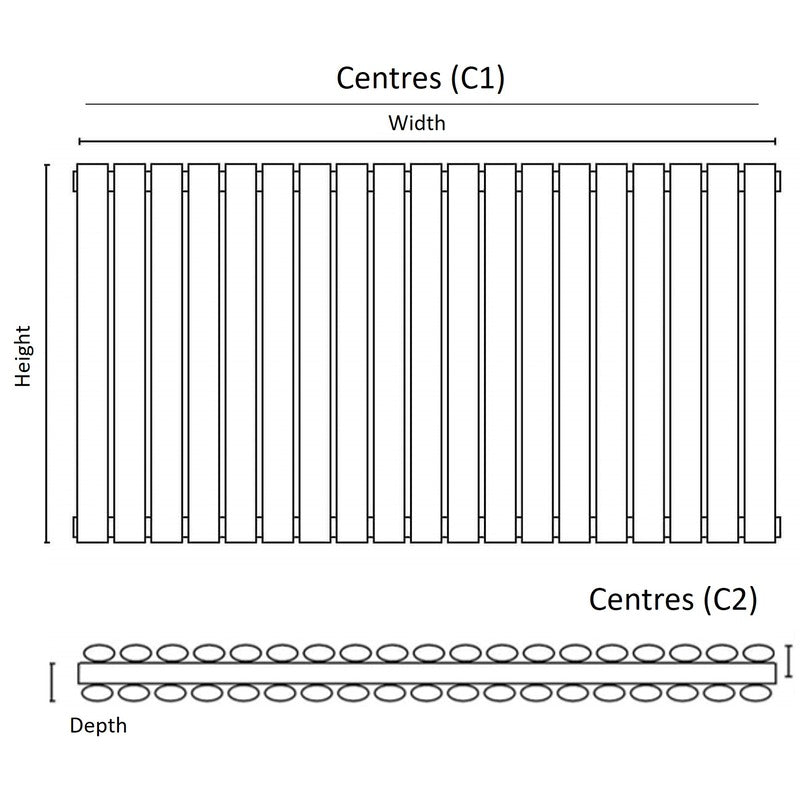 Apex Horizontal Double Radiator 
Tapping Centres
Drawing 
