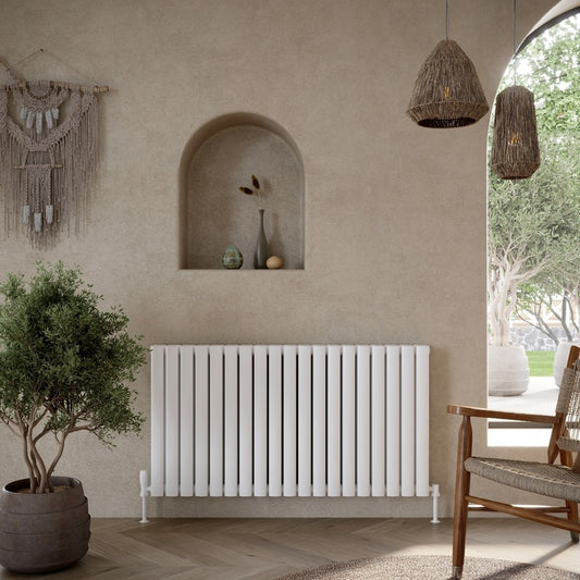 Apex Horizontal Double Radiator 
White