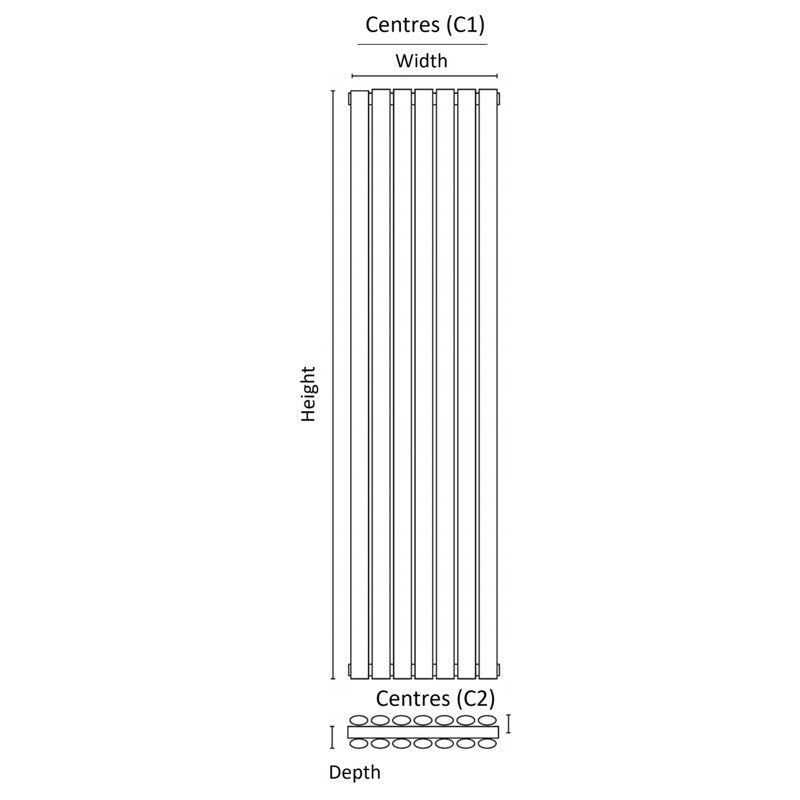 Apex Vertical Double Radiator
Tapping Centres
Drawing