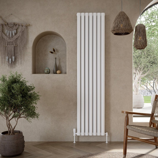 Apex Vertical Double Radiator 
White