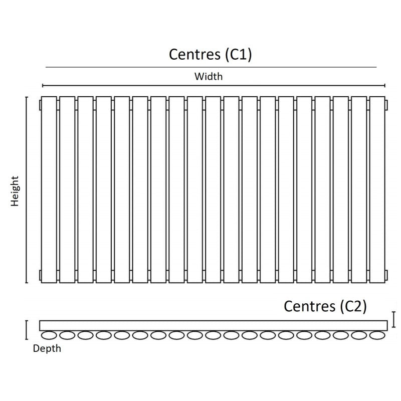 Apex Horizontal Single Radiator 
Tapping Centres
Drawing