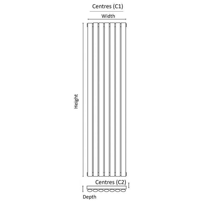 Apex Vertical Single Radiator
Tapping centres
Drawing 