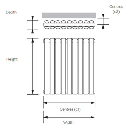 Kartell Aspen Horizontal Radiator
Technical Drawing 