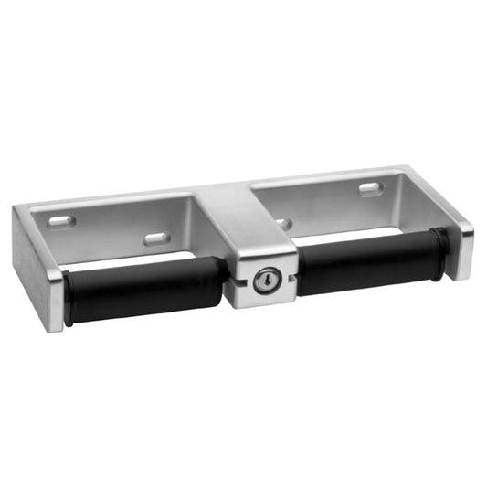 Bobrick Aluminium Double Toilet Roll Holder Lockable