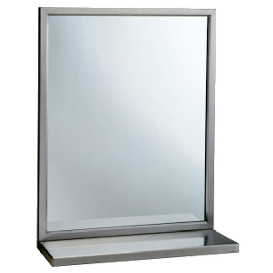 Bobrick Welded Frame Mirror with Shelf