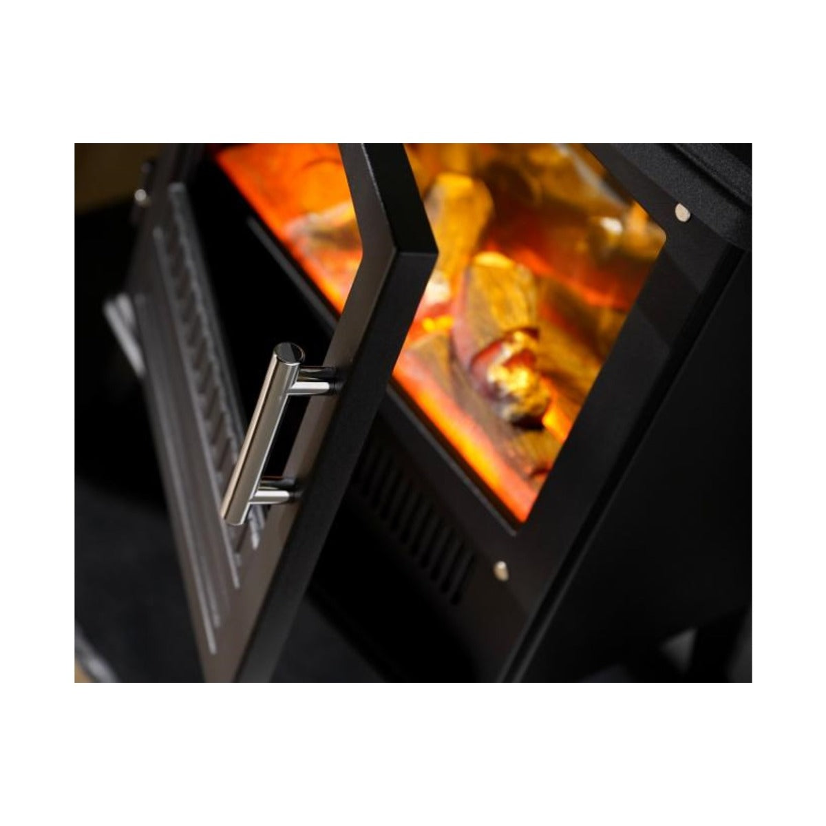 Dimplex Bari Optiflame Electric Stove Open Door On Fire
