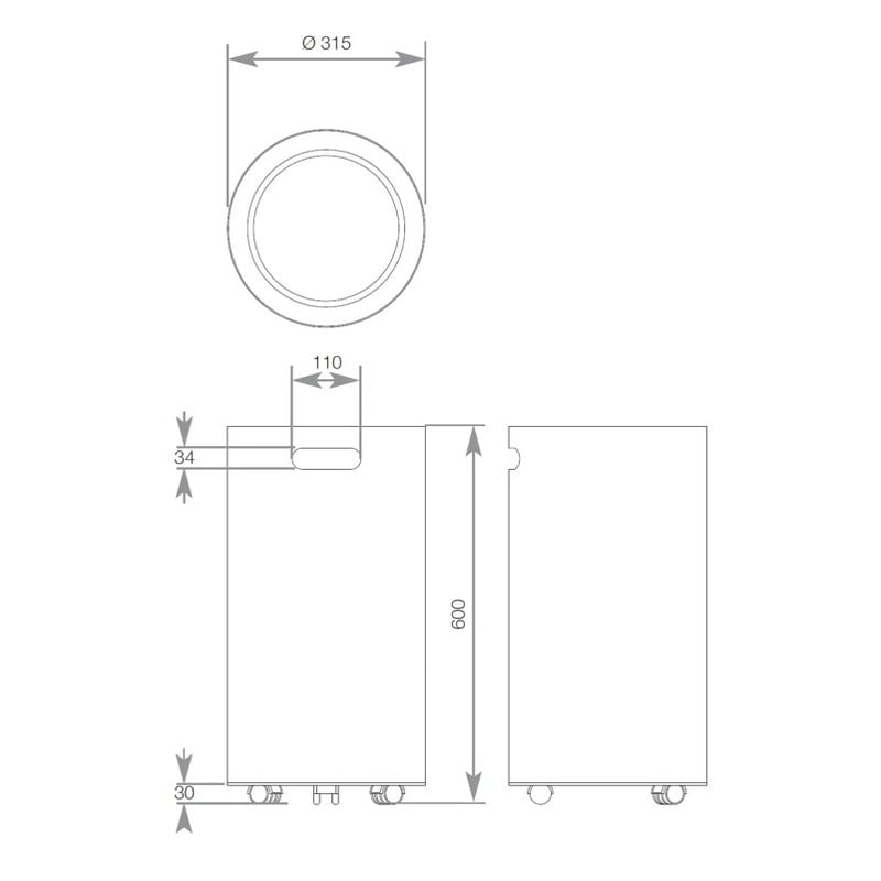 Dolphin Stainless Steel Round Bin
Technical