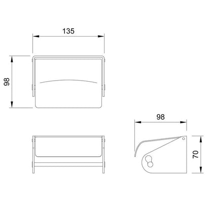 Dolphin Single Stainless Steel Toilet Roll Holder 
technical