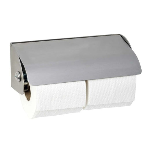 Dolphin Double Stainless Steel Lockable Toilet Paper Dispenser
