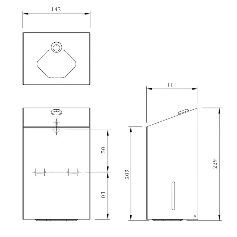 Dolphin Bulk Pack Toilet Tissue Dispenser technical 